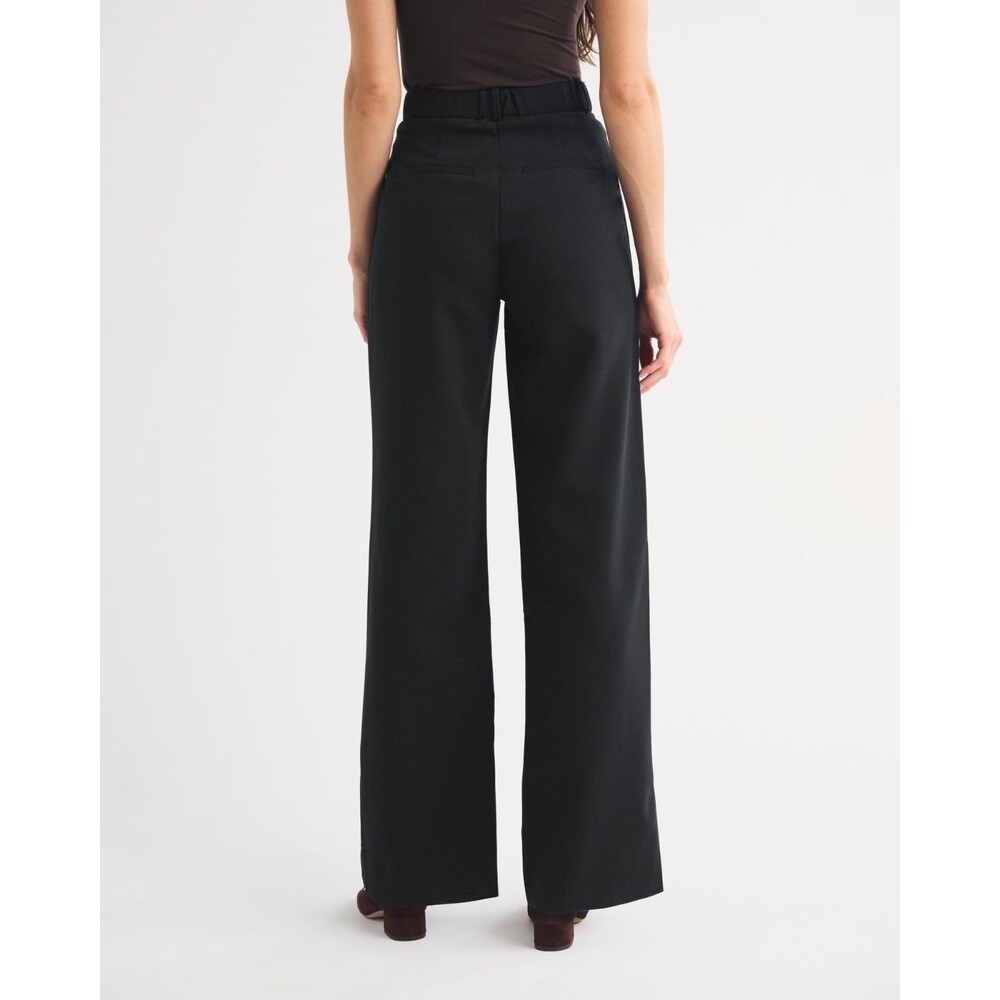 NEW Abercrombie & Fitch Sloane Tailored Pants Wide Leg High Rise Black Sz 28R - Picture 2 of 12